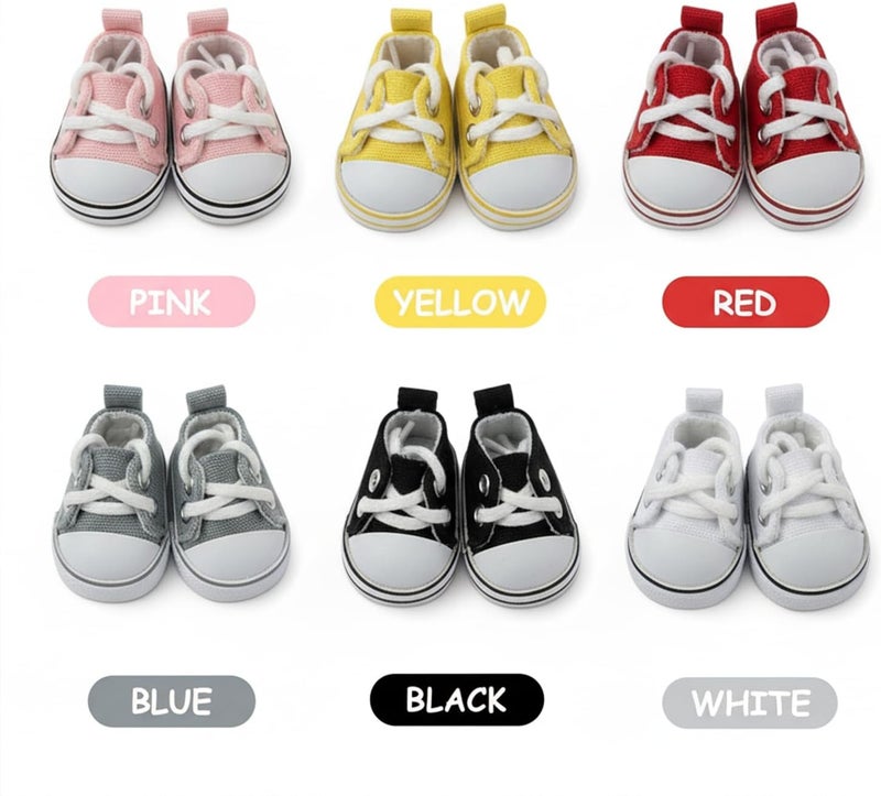 QIXINGWISE Store 17cm Dolls Shoes, Lace-Up Canvas Sneakers Mini Shoes for 17cm Dolls, Fingerboard Shoes, Mini Finger Shoes, Clothing Accessory for 6.7in Dolls (1 Pair of Blue) - Image 5